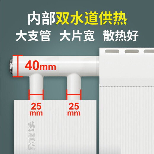 圣劳伦斯 暖气片家用水暖铜铝复合双水道暖气片集中散热自采暖定制散热器 三柱起订铜铝13575高 1800mm*1柱