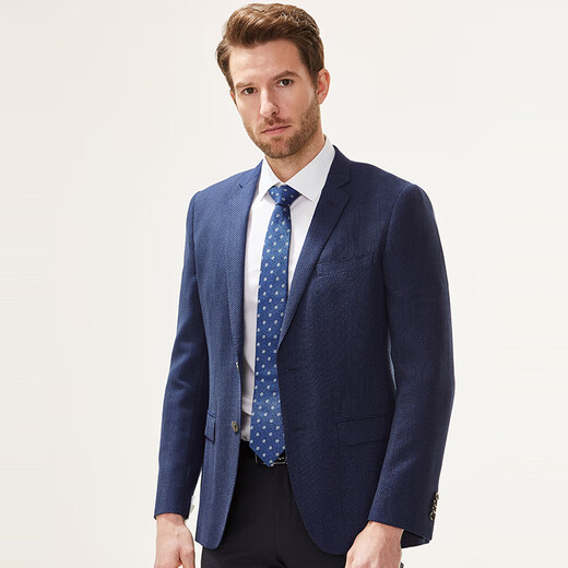 Jijia tissu italien reda laine pure 110s Blazer décontracté Business Formal Casual Men's Suit Blue Plaid 185 / 52A