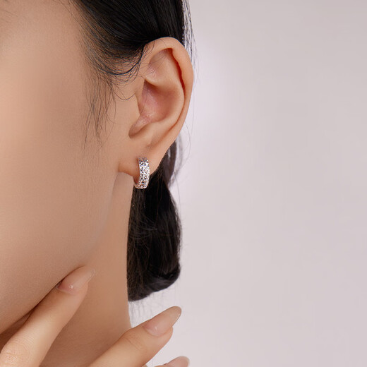 Liuguifu Jewelry Platinum Earrings Women's PT950 Earrings Platinum Mirror Earrings Birthday Gift 3.30g