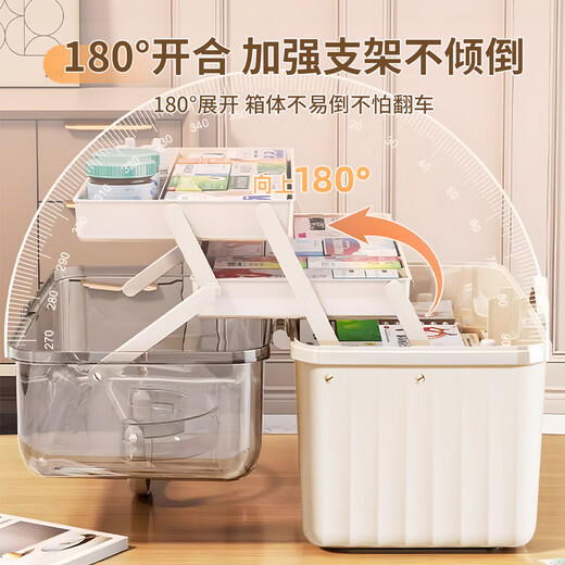 Miaoxinsi PET high-transparency home medicine box classification storage box large extra large capacity medicine box small first aid box for home use