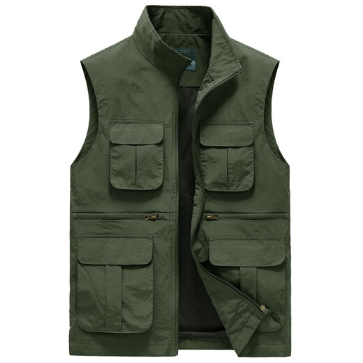 JP Men's Vest Multi-Pocket Working Photography Fishing Quick Dry Casual Vest 718 Gray XL (suitable for 140 Jin [Jin equals 0.5 kg]-155 Jin [Jin equals 0.5 kg])