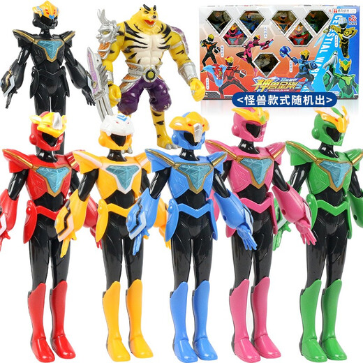 Sanbao (Sanbao) Divine Beast Vajra 3rd Generation 5th Generation Super Crystal Armor Super Variable Star Armor Children's Anime Toy Transformation Combination Robot Set [Divine Beast Vajra 5] Six Full Sets of Superman Dolls
