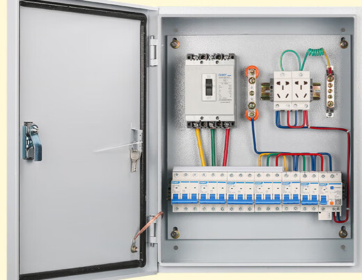 Electrical box distribution box complete set of three-phase surface-mounted stainless steel outdoor 380V branch switch box electrical control box three-level distribution cabinet configuration nineteen