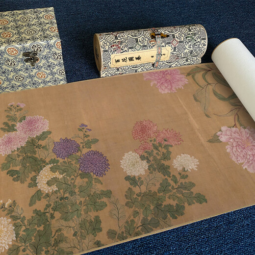 Yimo Pavilion, Qing-Dynastie, Yun Shouping, hundert Blumen-Schriftrolle, die Originalwerke der Sammlung von Vogelkollektoren der Verbotenen Stadt, feiner berühmter Künstler 1: 1 Kopieren Sie das Living Room Decoration Painting [Malerei Kern] Originalgröße: 42*719 cm wasserfestes Seide Tuch