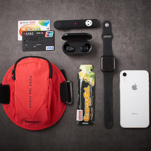 Arm mobile phone bag, running mobile phone arm bag, men's and women's armband, sports fitness arm bag, mobile phone bag, universal wrist arm sleeve arm bag, reflective black