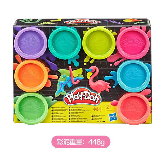 【7成新】孩之宝(Hasbro)培乐多彩泥橡皮泥霓虹8色(448g)创意DIY手工儿童玩具 食品级天然小麦粉制作 补充装E5063