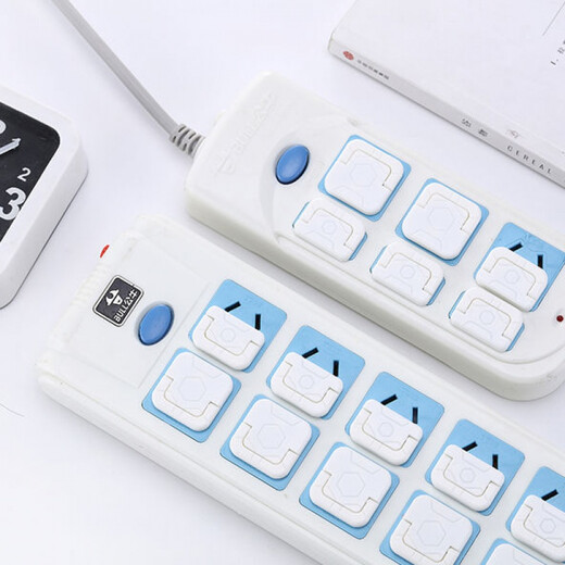 Socket protective cover, children's anti-electric shock safety plug, power plug and drain, waterproof baby protection plug socket protective cover, new white, 10 pieces, two plugs and three plugs, half each