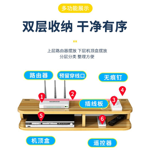 Anya set-top box shelf punch-free wall storage rack wall hanging living room TV wall decoration bedroom router