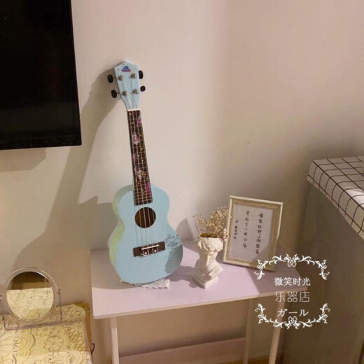 婴儿蓝小清新尤克里里乌克丽丽夏威夷四弦琴初学者小吉他 21寸婴儿蓝+拨片+备弦+教程