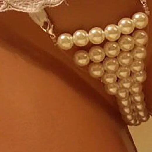 Sexy underwear pearl underwear self-sufficient thong massage large pearl underwear female sexy temptation white