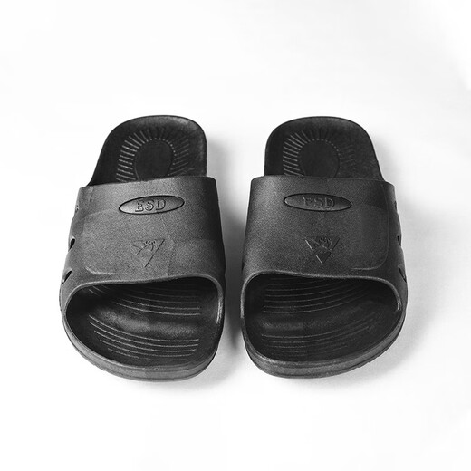 Anmeishang Spu Antistatic Pantoffers Schwarzes Quadrat ESD Schwarze Standard Sommer Elektronische Fabrik Staubfreie Workshop Anti-Odor- und Anti-Rutsch-Arbeitschuhe Größe 40 AMS702-1