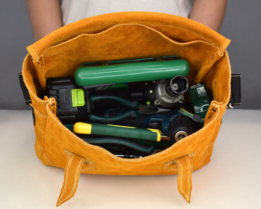 Dalan Electrician Tool Bag Men's Construction Site Cowhide Carpentry Multifunctional Genuine Leather Wear-Resistant Repair Tool Bag Single Shoulder Crossbody Large Style