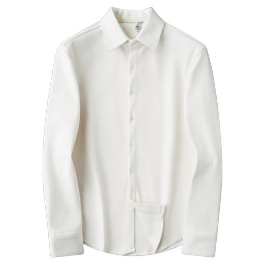 PRIDEME light luxury winter thickened warm woolen material shirt men's long-sleeved slim business casual shirt men's top BNS2633-white XL weight recommendation 130-150Jin Jin equals 0.5 kg