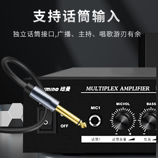 纽曼（Newmine）R19 吸顶音响套装蓝牙定压功放机公共广播家用客厅商用会议店铺背景喇叭嵌入式隐藏吊顶音箱一拖二