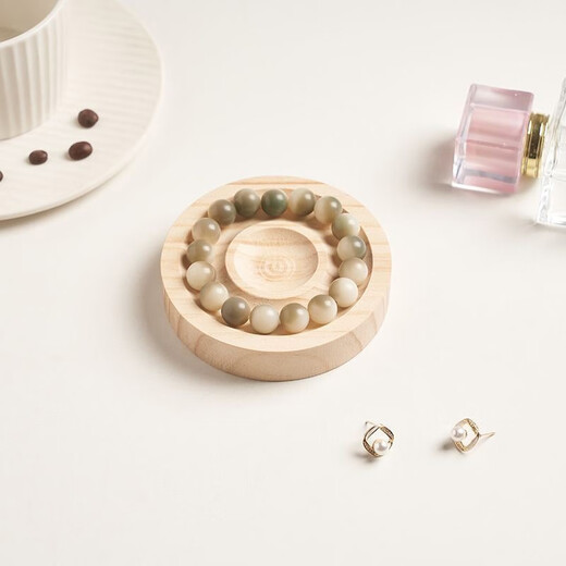 Pei Nanwei jewelry bracelet storage display plate text play stall live broadcast bracelet display bracelet jewelry tray shooting props round display plate pine wood