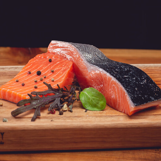 Ximei Seafood frozen Chilean salmon pieces, net weight 2Jin Jin equal to 0.5kg (coho salmon) 4-7 individual pieces, skinned and deboned, seafood