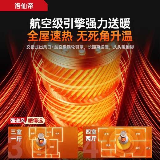 Luo Xiandi Whole House Fast Heating Super Level 1 Energy Efficiency Graphene Heater Electric Heater Fan 50 Square Meters Household Large Area Electric Heater Gas Small Sun Silent Bedroom Baby Bathroom Top Humidification Model Super First Level Energy Saving Huge Power Saving Whole House Fast Heating 2025 Heating Artifact Special for Bedroom Silence Universal for All Households