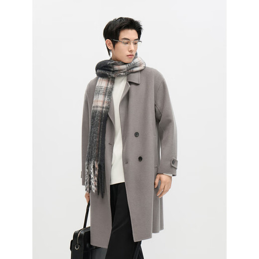 GXG men's long woolen coat black winter 2024 new arrival coffee color 175/L
