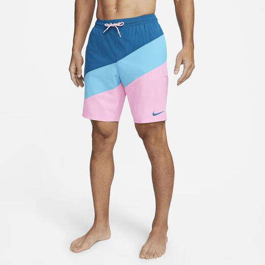 NIKE Men's Swimsuit Color Surge Stretch Comfortable Support Plain Woven Swimming Shorts NESSD470-670 Pink Spell-670 M Regular