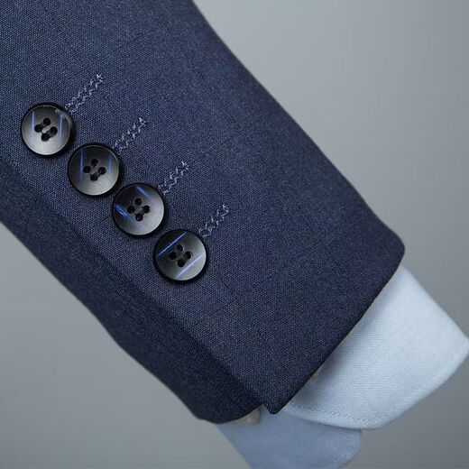 Pierre Cardin light luxury formal suit suit men's three-piece business casual suit spring and summer groom wedding dress knitted navy blue (suit + trousers) two-piece suit L (120-135Jin Jin equals 0.5 kg)
