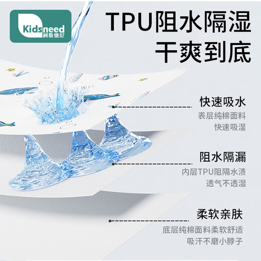 Kidsneed baby saliva towel bib pure cotton waterproof baby bib newborn anti-vomiting 3-layer pure cotton 6-pack