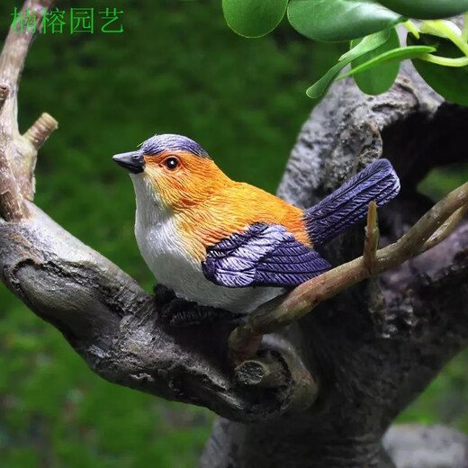 Phoebe gardening micro-landscape ornaments bird resin crafts cute simulation bird's nest gardening bonsai decorative bird eggs medium green bird