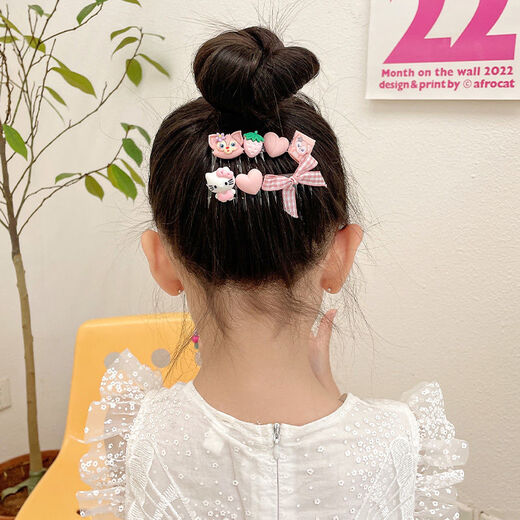 ZHIO Children's cartoon transparent hair comb for broken hair on the back of the head for little girls to arrange bangs and insert comb hairpins Blue cinnamon dog transparent hair comb (set of 3)