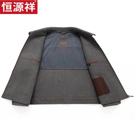 Hengyuanxiang 2024 Autumn and Winter Men's Sheep Wool Removable White Duck Down Liner Middle-aged Casual Thickened Warm Wool Jacket Camel Plus Down Liner XL 130-150Jin Jin equals 0.5 kg