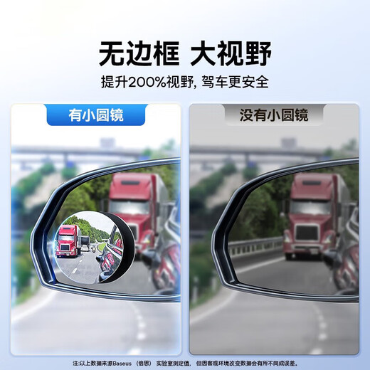 Baseus car rearview mirror small round mirror reversing auxiliary mirror wide-angle adjustable blind spot reversing artifact adapted to Xiaomi su7