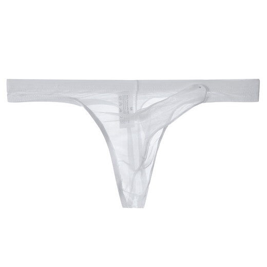 Men's self-masking underwear thong bullet separate thong for men mesh transparent men's breathable sexy large white M