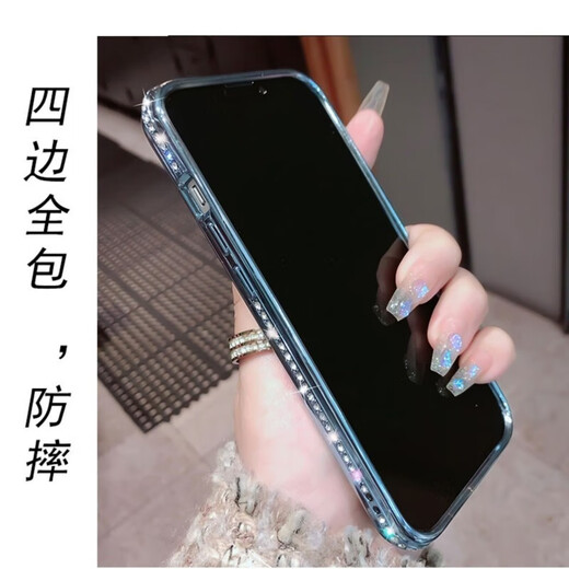 虎克船长 适用苹果15手机壳全包镜头膜iphone15promax保护套透明软壳超薄防摔高级感女款轻奢水钻高级感 苹果15Plus【玫瑰金-带镜头膜】配钢化膜