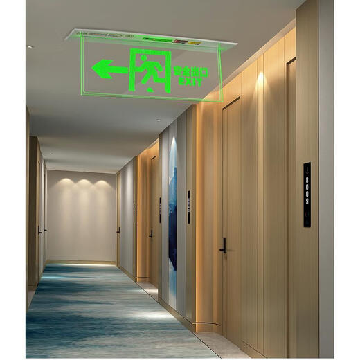 Embedded ceiling evacuation indicator light safety exit transparent tempered glass tag fire emergency hoisting 220v sign embedded tag forward exit
