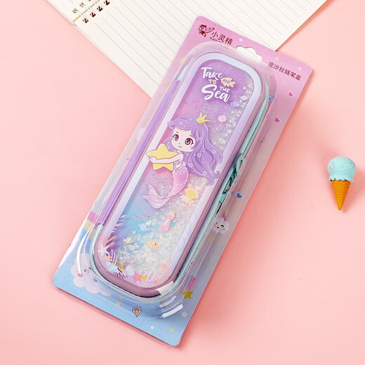 
Quicksand Pencil Bag for Girls 2024 Primary School Student Pencil Box for First Grade Children's Pencil Box for Stationery Bag Kindergarten Big Box 3899-2 Pink Mermaid