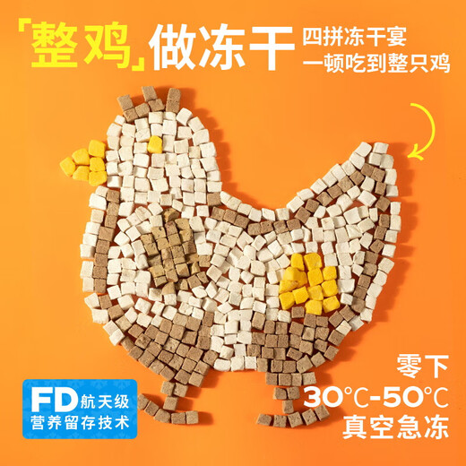 Crazy Puppy Small Ears Freeze-Dried Sandwich Dog Food Teddy Bichon Frize for Small and Medium-sized Young and Adult Dogs General Multi-Pack Chicken Prebiotics 250g