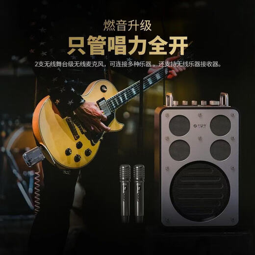 See you D8Plus Outdoor K-song Live Audio High-Power Square Dance Family KTV High-end Performance Speaker Red (Speaker Pack + 64GU Disk + Bracket)