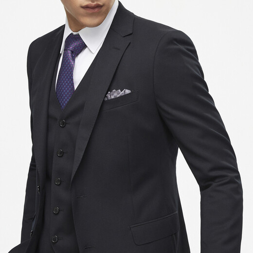 
YOUNGOR (YOUNGOR) men's 630A two-piece single-breasted standard version business suit pure wool thick warm black M 170/92A