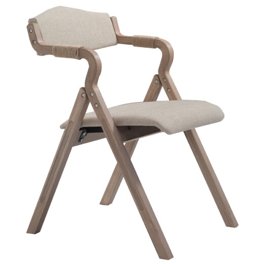 Ecological IKEA [Official Direct Sales] Foldable Dining Chair Bent Wood Modern Simple Retro B&B Folding Backrest Fabric Coffee Meal 126 Beige Linen