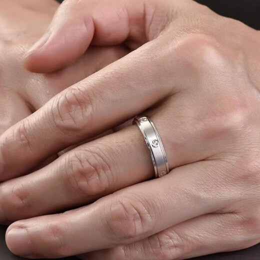 Kaibaolou Pt950 platinum couple ring, male and female rotating ring, platinum ring, screw pattern couple ring, 10g, fixed mouth customization, more refunds, less replenishment