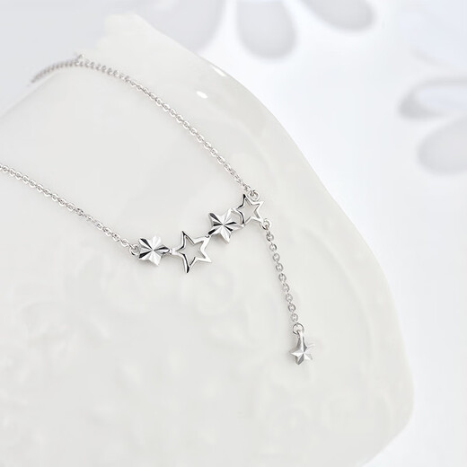 MZMZ platinum necklace for women platinum pt950 pendant star fashion clavicle chain double 12th birthday gift for girlfriend local warehouse next day delivery light luxury star wishing necklace
