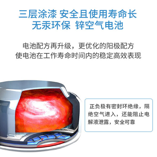 奥迪康助听器配件电池 A13/A10/A312/A675 锌空纽扣助听器专用电池 至力A13【一板10颗】