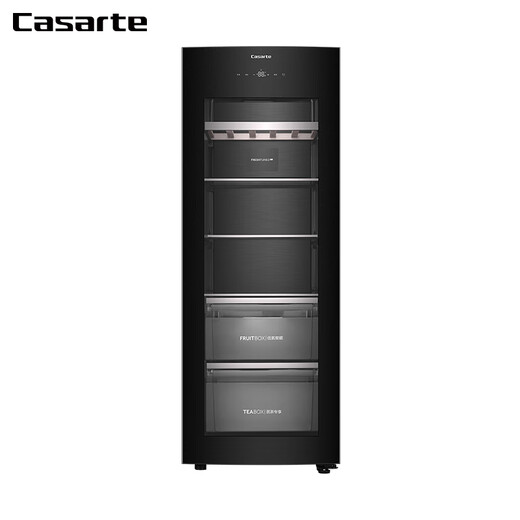 Casarte National Subsidy Ice Bar Home Beverage Cabinet Office Red Wine Cabinet Tea Cabinet Fruit Fresh Cabinet Freezer Refrigerator Cabinet Transparent Glass Door Display Cabinet Embedded Freezer Black 197L