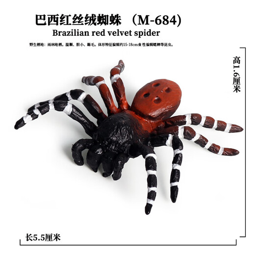 Simuliertes Gummi-Spinnen Neue Halloween Streichspielzeug simulierte Spinnengiftspinnen-Spinneninsekten-Tiermodell Kinderspielzeug Plastik Ornamente Geschenk Ox-683 Brasilianer Blue Bird-Catch-Spinne [0,017 kg]
