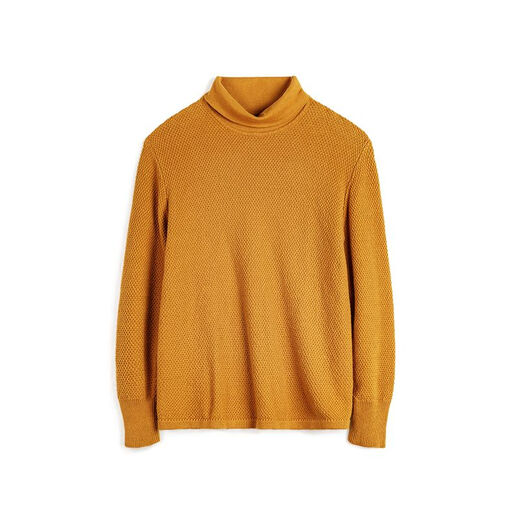 Maden workwear American casual pineapple pattern turtleneck sweater for men in winter yellow base pullover inner warm sweater Yellow XL