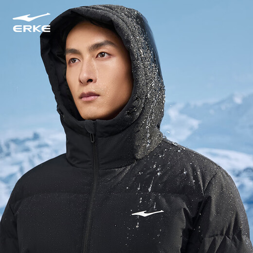 Hongxing Erke Water Repellent 3.0 Down Jacket Men's Autumn and Winter New Men's Down Jacket Men's Warm Windproof Jacket Jacket Men's Black-1028-Classic XL (170-175cm/130-140Jin Jin equals 0.5 kg)