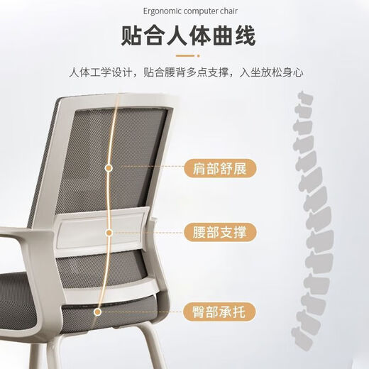Quanpinwu computer chair conference office chair home student study chair dormitory back chair bow chair ergonomic chair