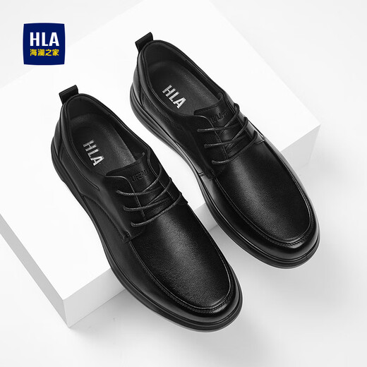 Hai Lan House HLA leather shoes men's first layer cowhide classic business formal casual leather shoes men T064 black 40