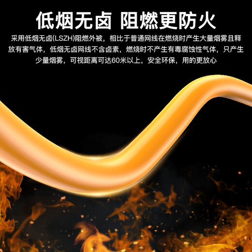 Akihabara low smoke, halogen-free flame retardant engineering home decoration network cable Class 6 Category 7 Over 5 Over 6 Gigabit 100 Gigabit network broadband box cable Class 7 Dual shielding 0.6mm (QS6172AL) Orange 100 meters