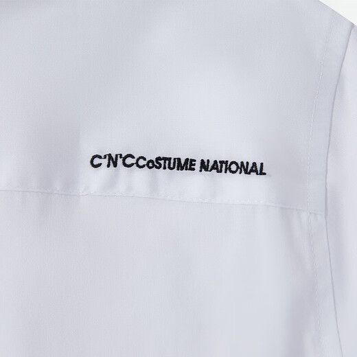 C'N'C【轻奢衣服】CNC男装25春夏新款短袖衬衫男品牌刺绣图案衬衣 白色 50(175/92A)