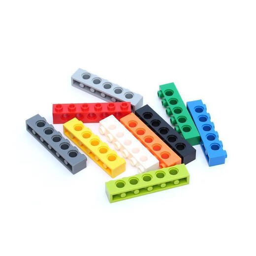 兼容乐高3894小颗粒科技积木零配散件机械1x6带5孔砖6洞孔梁MOC补 20个  1x6带5孔梁白色