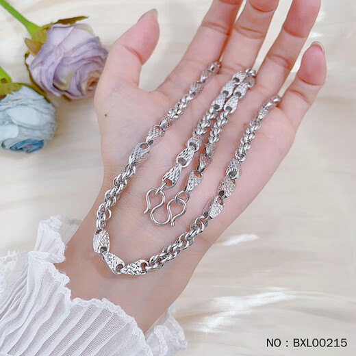 Kaibaolou PT950 platinum necklace men's Thai chain knight inter-chain platinum necklace width 5-5.4mm 37.62g 58cm